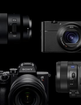 link to Imaging by Sony YouTube channel (image shows Sony cameras)