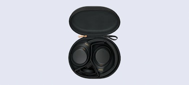 WH-1000XM4 headphones in a carry case with cable