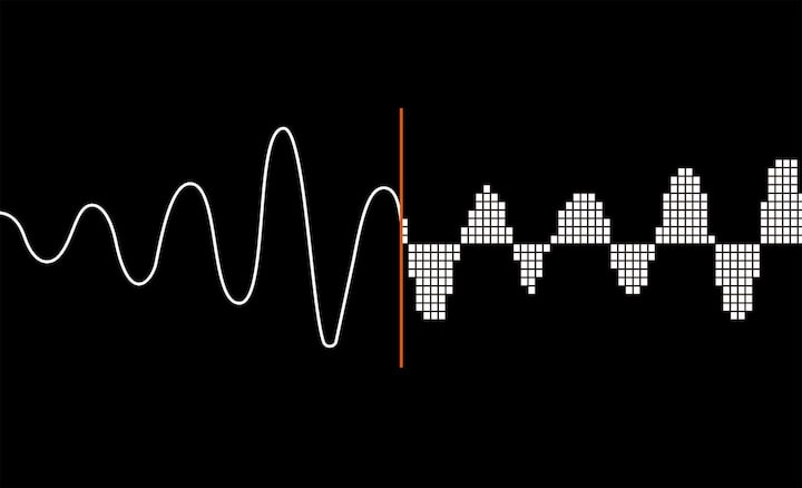 Graphic illustration of digital audio waveform